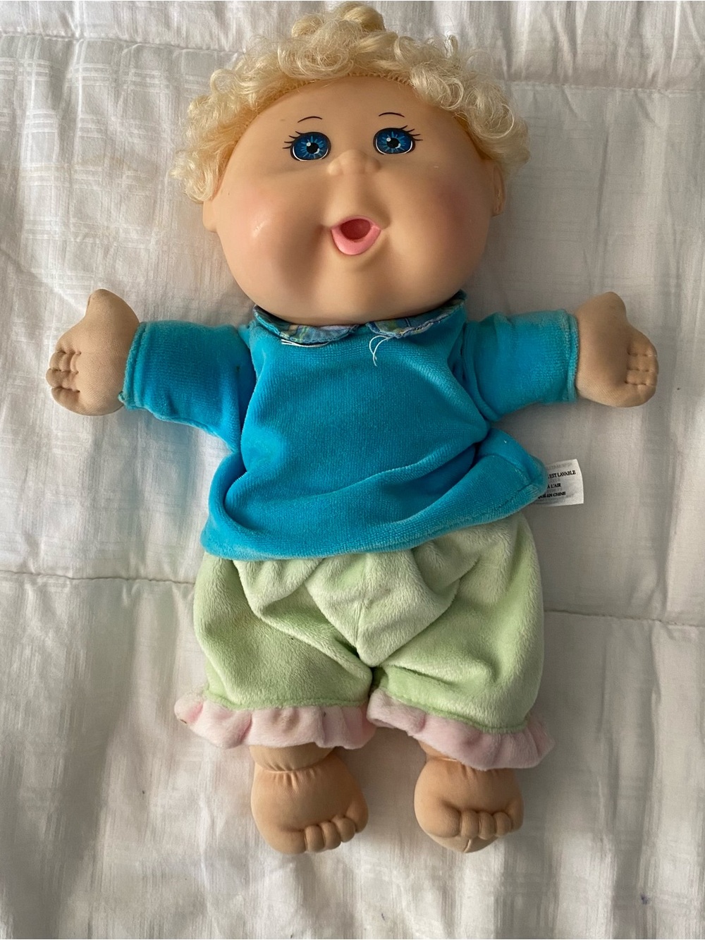 Cabbage Patch Kids Doll Blonde Hair Blue Eyes Signed Childhood Nostalgia Toy